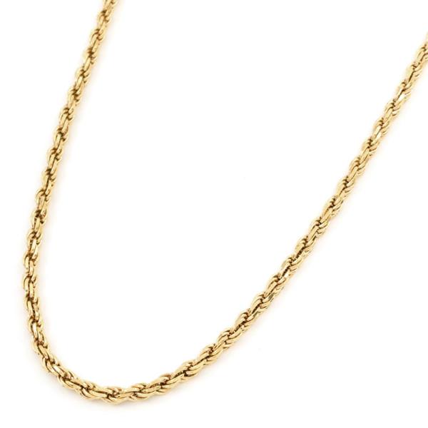 パイプロープチェーンネックレス K18YG パイプロープネックレス ツイストチェーン 螺旋 50cm...