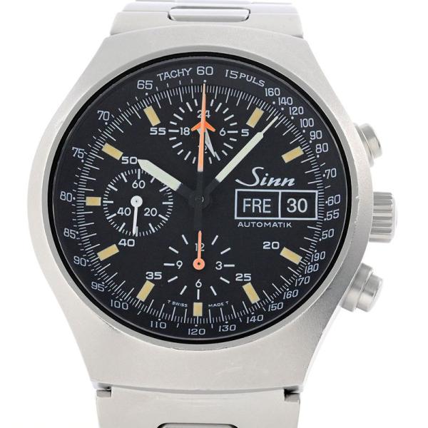 [3年保証] ジン メンズ 157.M クロノグラフ OH済 デイ デイト カレンダー ブラックダイ...