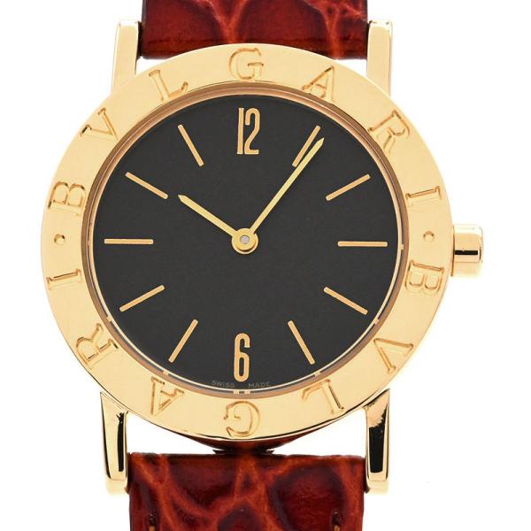 [3年保証] ブルガリ ボーイズ ブルガリブルガリ BB30GL K18YG ブラック 黒文字盤 革...