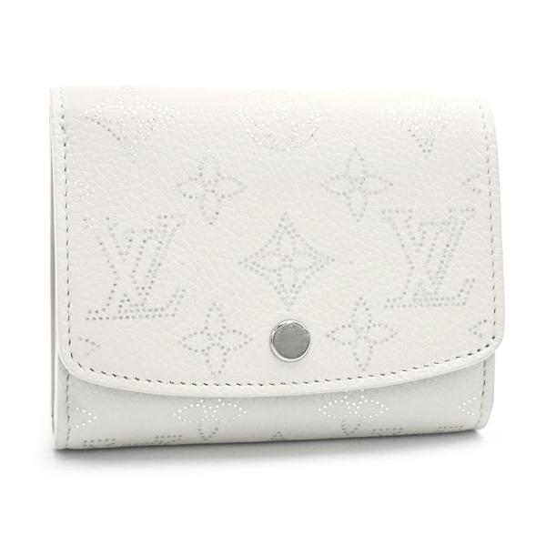 ルイヴィトン ポルトフォイユイリスコンパクト M12682 マヒナ ホワイト グレー シルバー 2つ...