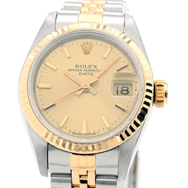[3年保証] ロレックス レディース デイトジャスト 69173 8番台 SS/K18YG バーイン...