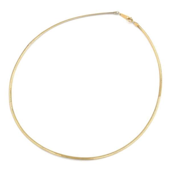 オメガネックレス K18YG K18WG オメガチェーンネックレス コンビ スネーク イエローゴール...