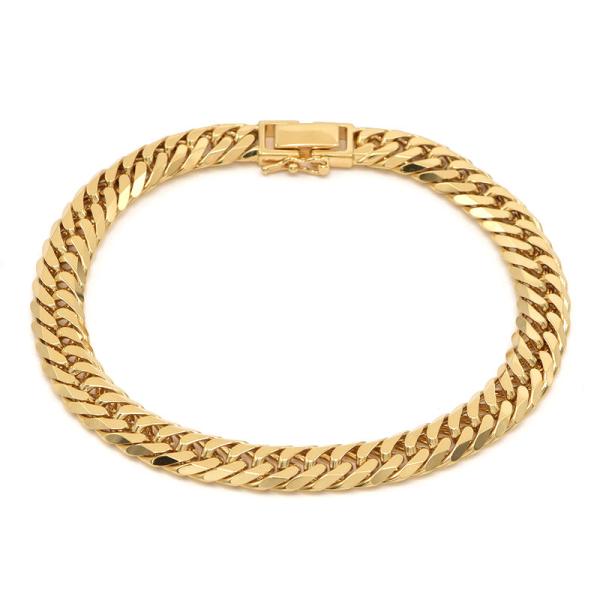 喜平ブレスレット 6面ダブル 内周19.0cm 全長20.5cm 31.0g K18YG 造幣局検定...