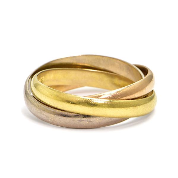 ジュエリーマキ 3連リング 13号 K18YG K18PG K18WG 3バンドリング トリプルリン...