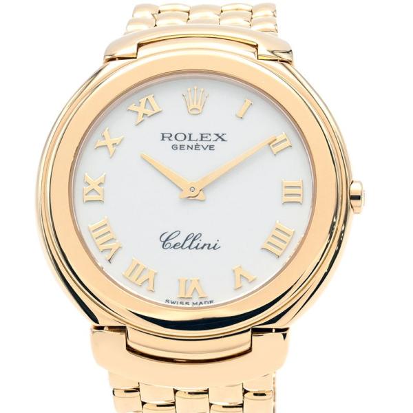 [3年保証] ロレックス メンズ チェリーニ 6623 E番 K18YG ローマンインデックス ホワ...