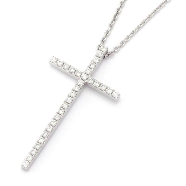 ティファニー メトロクロスネックレス ラージ K18WG ダイヤモンド 十字架ネックレス ホワイトゴ...