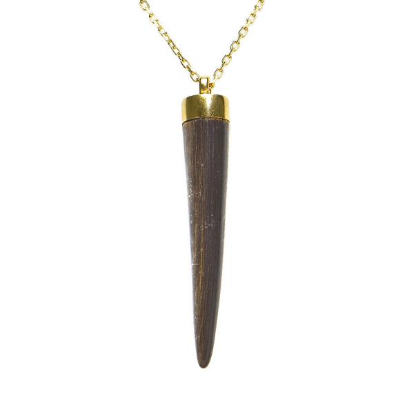 グッチ バッファローホーンネックレス K18YG 角 ツノネックレス 水牛 バッファローホーンペンダ...