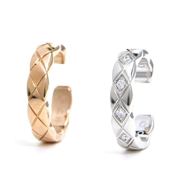 シャネル ココクラッシュイヤーカフ J11656 K18PG K18WG ダイヤモンド 両耳用 ピン...