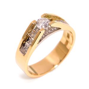 18.66ct天然ルチルクオーツリング 14号 K18YG 合計0.66ct天然  