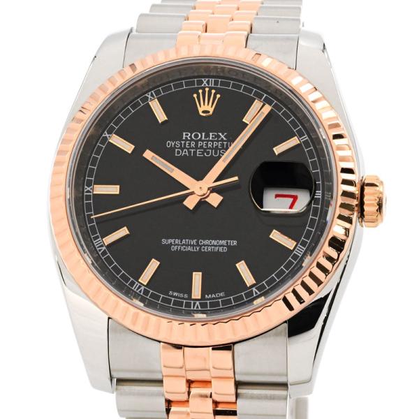 [3年保証] ロレックス メンズ デイトジャスト 116231 ランダム番 K18RG/SS 箱保 ...