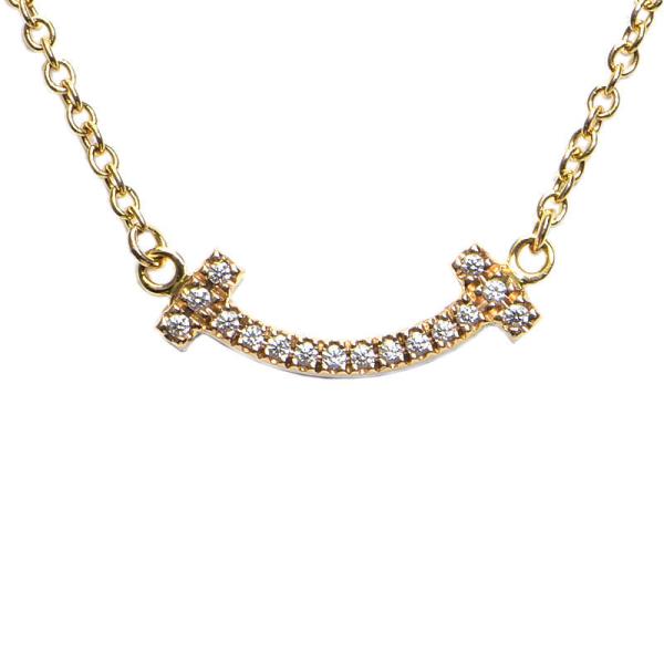 ティファニー Tスマイルペンダント ミニ 62617772 K18RG ダイヤモンド Tスマイルネッ...