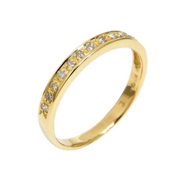 0.12ct天然ダイヤモンドリング 10号 K18YG ハーフエタニティリング ハーフダイヤリング ...