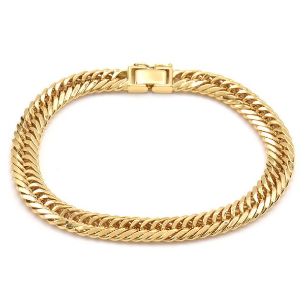 喜平ブレスレット 8面トリプル 内周19.0cm 全長20.0cm 30.6g K18YG 造幣局検...