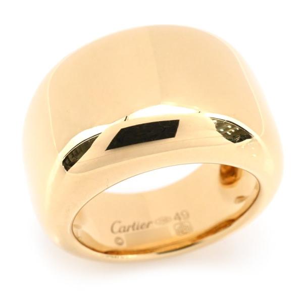 カルティエ ヌーベルバーグリング #49 9号 K18YG 鏡面仕上げ ワイドリング 太い 金無垢リ...