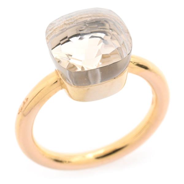 ポメラート ヌードクラシックリング 13号 K18RG ホワイトトパーズ クッション型 ヌードリング...