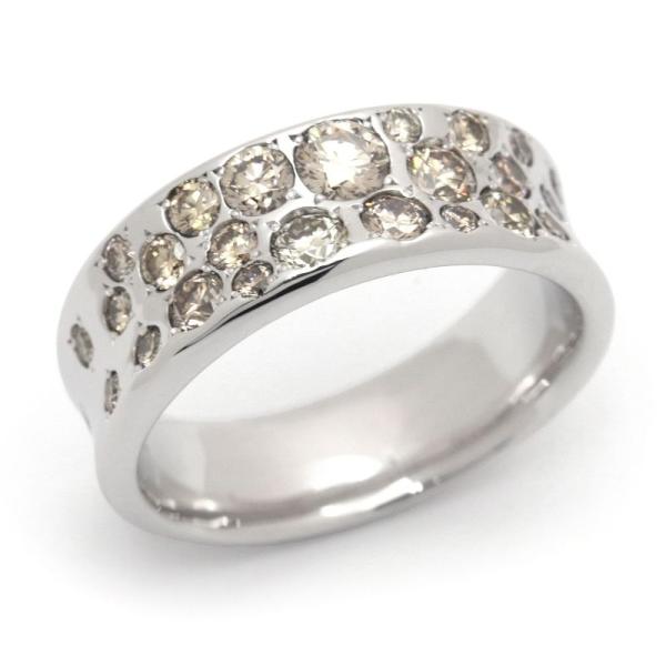 カシケイ メランジェリング7mm BMB006W 12号 K18WG 1.00ctブラウンダイヤ 柏...