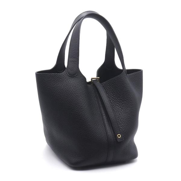 エルメス ピコタンロックMM W刻印 2024年 トリヨンクレマンス ブラック ゴールド金具 ハンド...