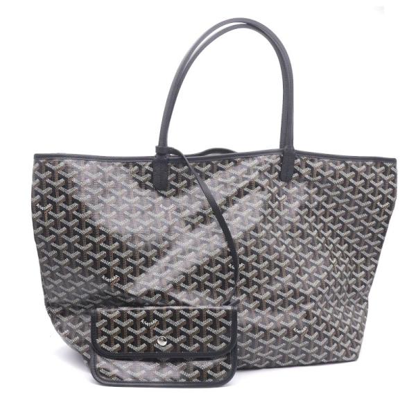 ゴヤール サンルイGM トートバッグ ゴヤールディンキャンバス シュヴロッシュカーフスキン ブラック...