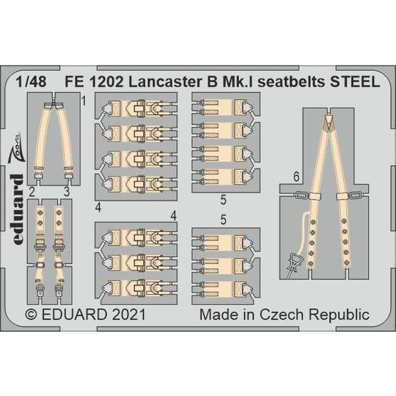 エデュアルド  ズーム1/48  FE1202 Avro Lancaster B.I seatbel...