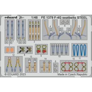 エデュアルド  ズーム1/48  FE1379  F-4G Phantom seatbelts for  Meng Model kits｜college-eye