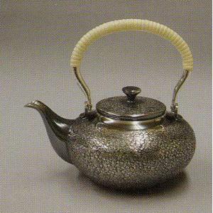 茶道具 銀瓶 銀びん 銀ビン 湯沸かし 湯沸し 六瓢 銀燻 銀いぶし 900ml