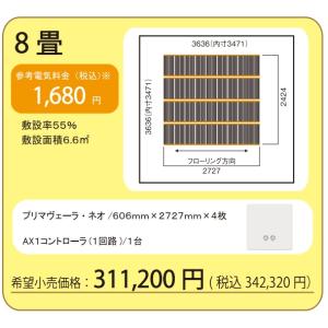 アルシステム電気式床暖房システム　プリマヴェーラ・ネオ　8畳間向けセット(200V)　仕上げ材別途。