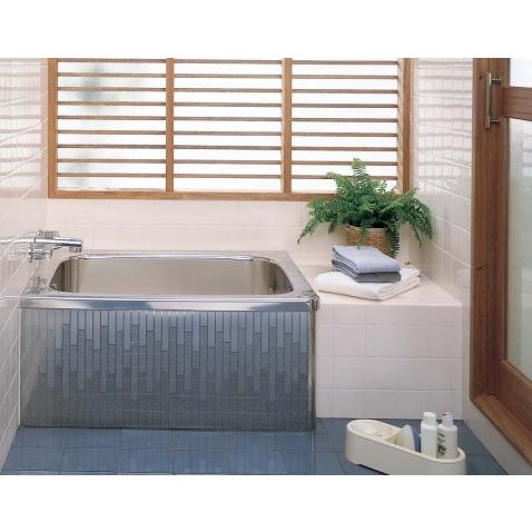 クリナップ　ステンレス浴槽　モダンブロック　サイズ80X70X65cm　満水量240L　1方全エプロ...