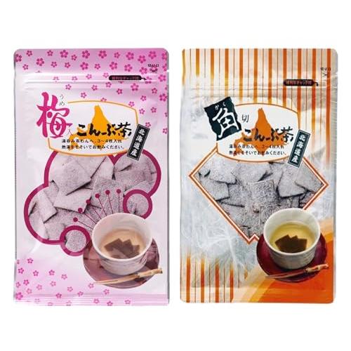 静香園 こんぶ茶飲み比べ 梅入こんぶ茶 角切こんぶ茶 お試しサイズ 62g(28g+34g)