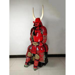 景光甲冑工房作 鉄製 面頬（めんぽお）赤 [ 日本製 甲冑 面具 烈勢面