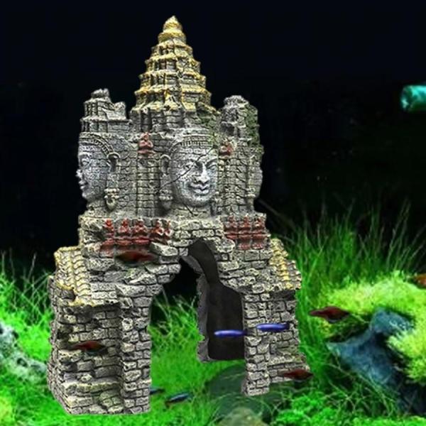アクアリウム アステカ 石像風 水族館の造形  遺跡 オブジェ 水槽 置物 インテリア 熱帯魚 魚 ...