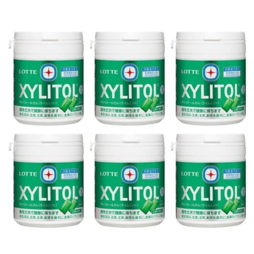 ロッテ キシリトール ガム ライムミント ファミリーボトル 133g 6個セット