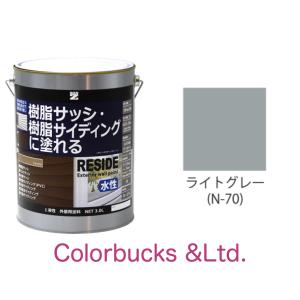 RESIDE ライトグレー　N-70相当 0.7L プライマーなしで樹脂・アルミに塗装できる塗料 ＢＡＮ ＺＩ｜colorbucks