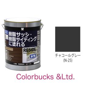 RESIDE チャコールグレー　N-25相当 0.7L プライマーなしで樹脂・アルミに塗装できる塗料 ＢＡＮ ＺＩ｜colorbucks