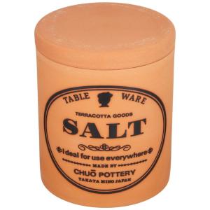 美濃焼 SALT 塩壺 塩をサラサラで保存 素焼 テラコッタ 陶製 キャニスター 塩 保存容器 蓋付き容器 陶器 キッチン雑貨 日本製 K6