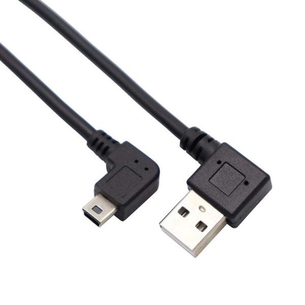 ViViSun USB 2.0 ミニケーブル USB(A)オス-USB(miniB)オス 同時L型 ...