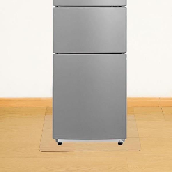 AHAZIAH冷蔵庫 マット 80x80cm 厚さ2mm 無色 透明 冷蔵庫 フローリング 耐震マッ...
