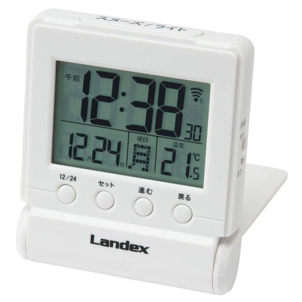 ランデックス(Landex) 目覚まし時計 タイムクリック 電波 デジタル 温度 日付表示 トラベル...