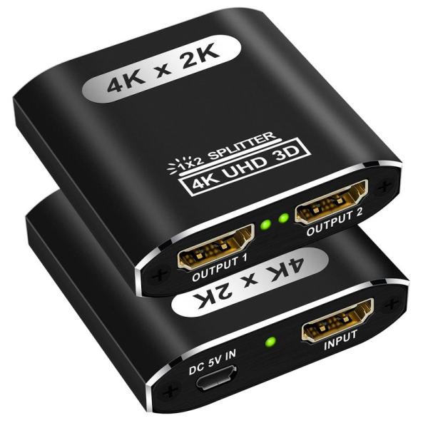 HDMI 分配器 1入力2出力 HDMI スプリッター 4K安定版＆アルミ合金製外殼 自動切替 2画...