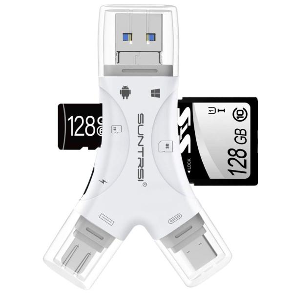 SDカードリーダー phone/pad用 4in1 メモリカードリーダー IOS/Type-c/US...