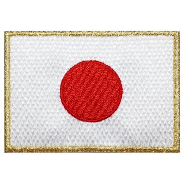 日本代表 応援グッズ WappenCook JAPAN 刺繍 ワッペン 国旗 日の丸 Ｍ ゴールド ...