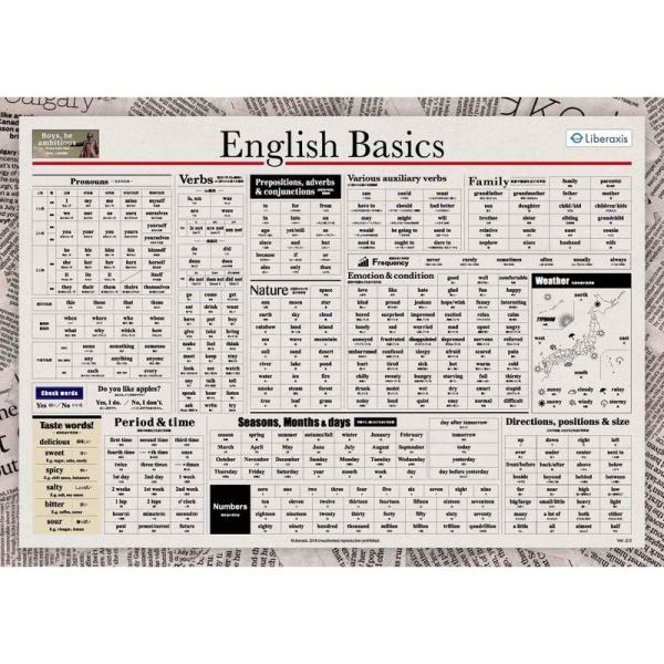 インテリアにしたくなる教材 English Basicポスター 英語基礎編 A2 594×420