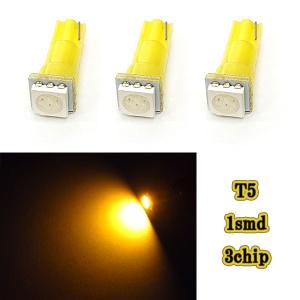 T5 1smd LED / 3個 アンバー/ウェッジ球 メーター球 パネル球 エアコン インパネ｜colorful-sp