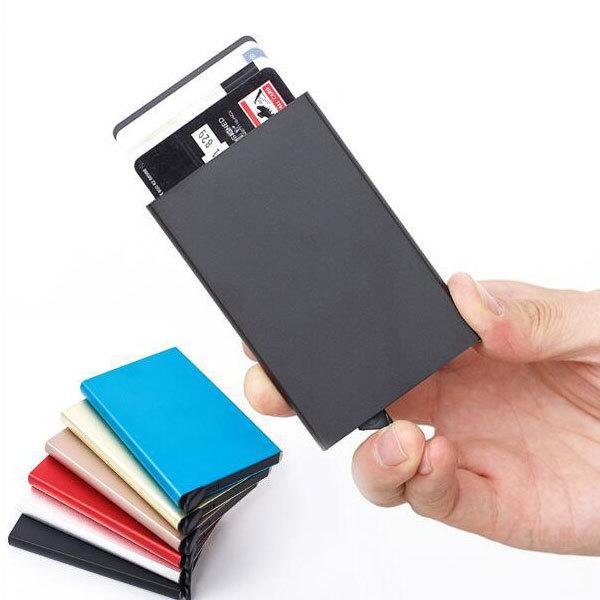 カードケース 薄型 スキミング防止 スリム アルミ スライド式 磁気防止 クレジットカード ポイント...