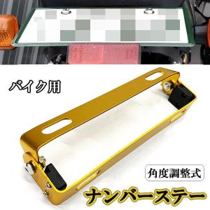 ナンバーステー バイク 角度調整 シルバー 180度 7段階 ナンバー
