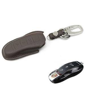 ポルシェレザーキーケース　ブラック ポルシェ アルミ製 本革 レザー メタル キーケース キーカバー