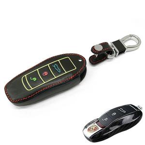 Porsche レザーキーケース 黒 ポルシェ PORSCHE 本革 スマートキーケース C型 色選択 カバー 車 キズ