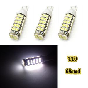 T10 68smd LED ウェッジ /3個ホワイト/ 12v ドアランプ パネル ポジション ナンバー灯 ルームランプ｜colorful-sp