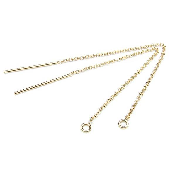 14KGF アメリカンピアス［あずきチェーン］ typeW[1ペア販売] / 14K-191PI