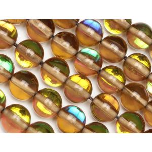 ブラウンルナフラッシュ 丸玉 8mm【1連販売】 / 2-24 OR8M｜colorfulbeads