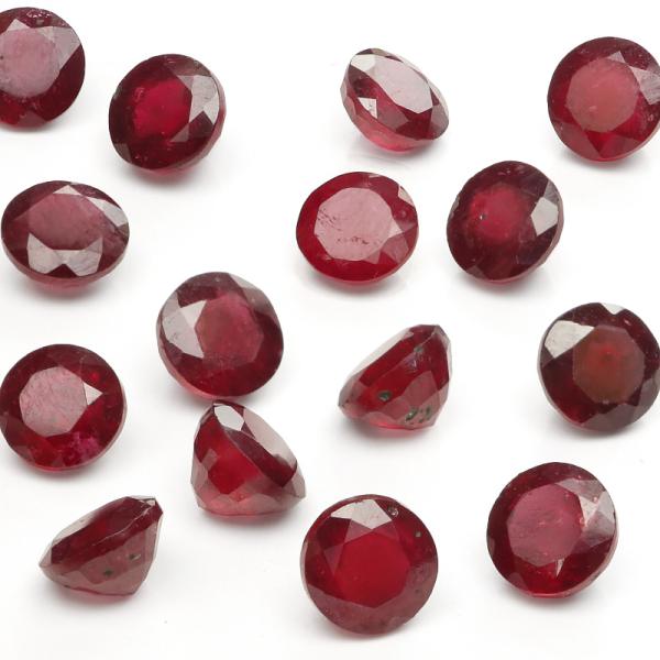 アフリカ産 ルビー コインファセットカット ルース 6mm【1コ販売】 / 82-8 RU6CO-X